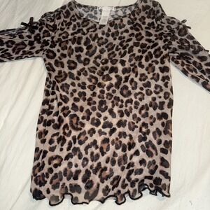 Full Tilt Girls Leopard Blouse Size XS